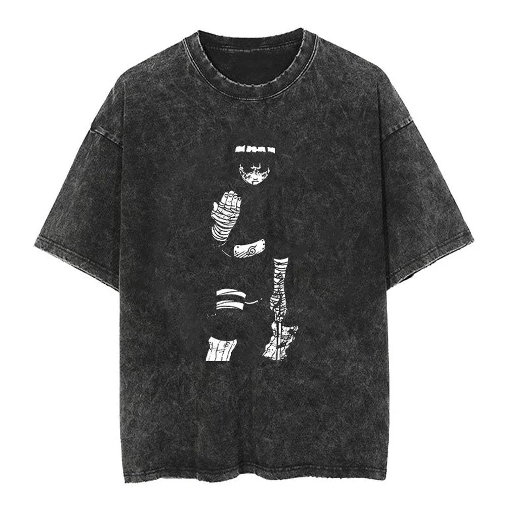New Men Vintage T Shirt Hip Hop Streetwear Tshirt Japanese Anime Naruto Print Tops Tees Harajuku Summer Short Sleeve TShirt