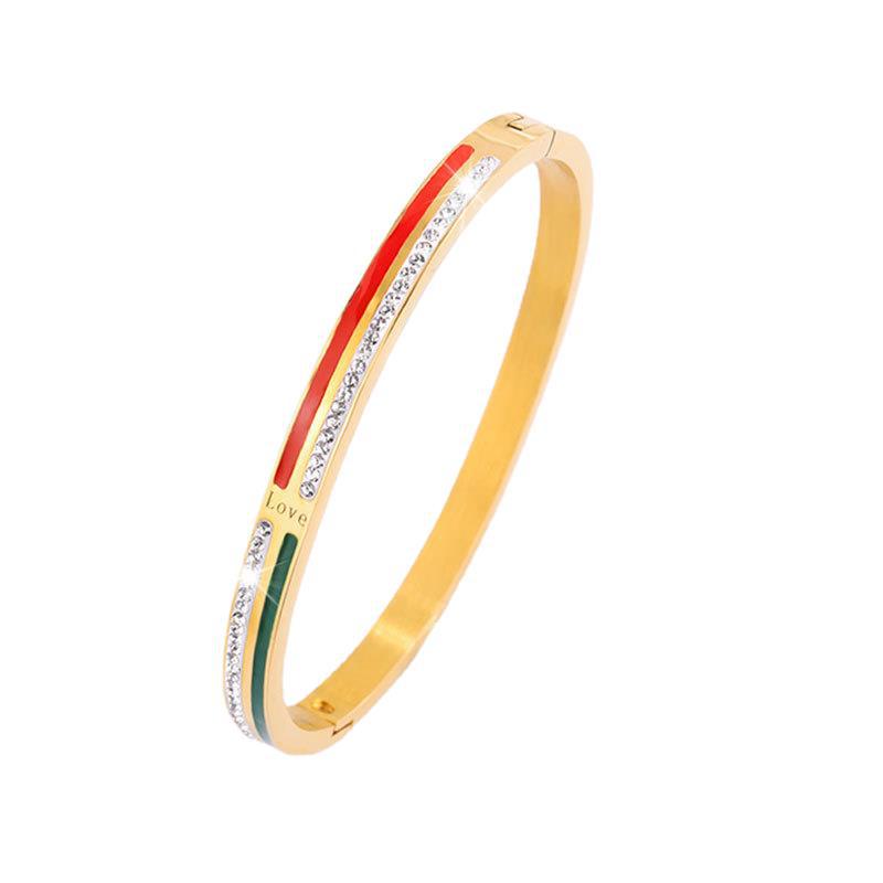Titanium Steel , Personalized Design LOVE Oil Drop Diamond Women, Light Luxury Niche High-end