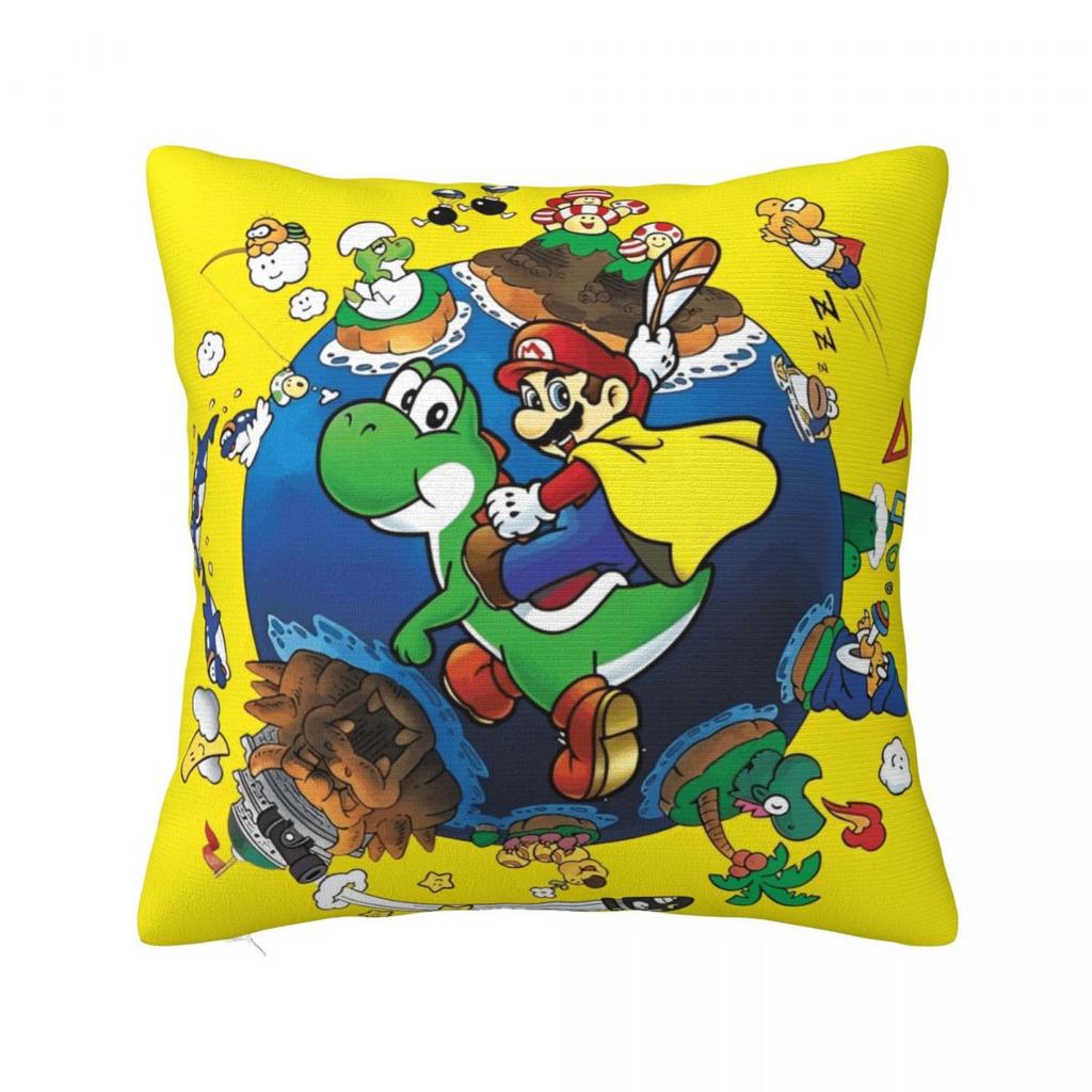 Marios Game Cartoon Pillow Case Cushion Cover Creative Polyester Decor Pillowcase for Seat 18"