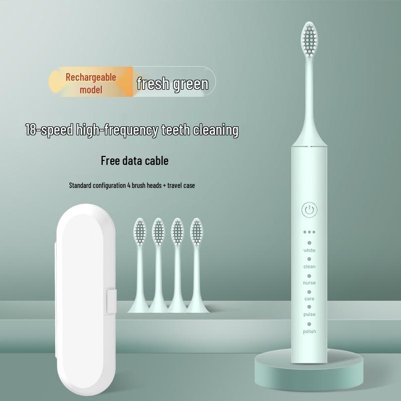 Unisex Rechargeable Ultrasonic Soft Bristle Electric Toothbrush for Home & Travel