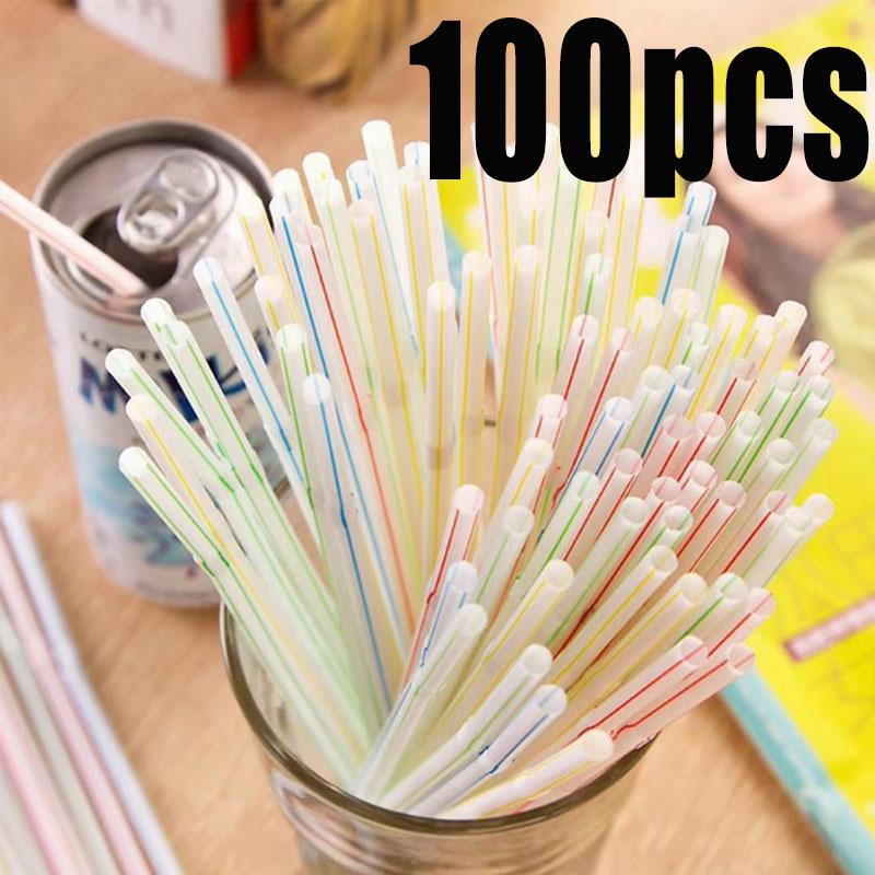 Disposable Drinking Straws Multicolor Plastic Pipes Cola Straws Bar Party Wedding Kitchen Pajitas Cocktail Straw Wholesale Tools