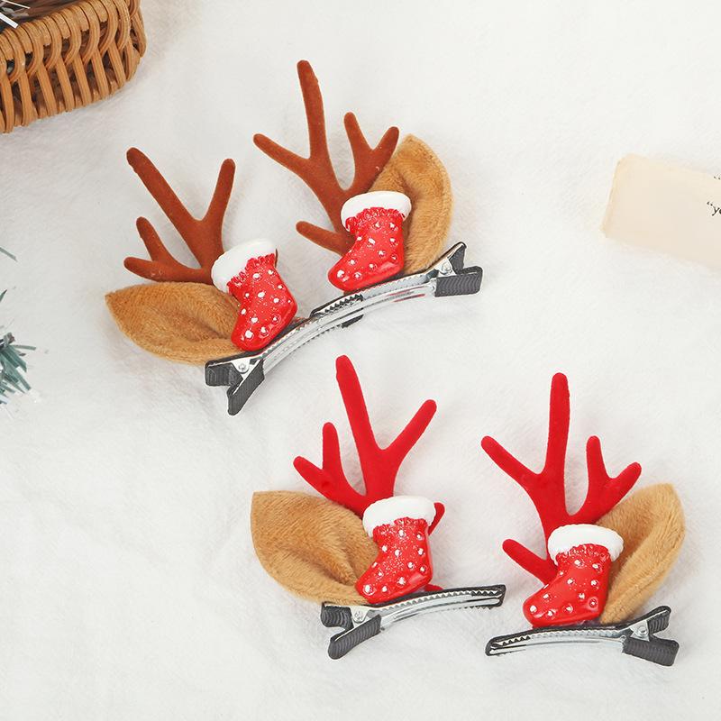 Red Christmas Antler Fairy Headband – Festive Holiday Decoration and Gift