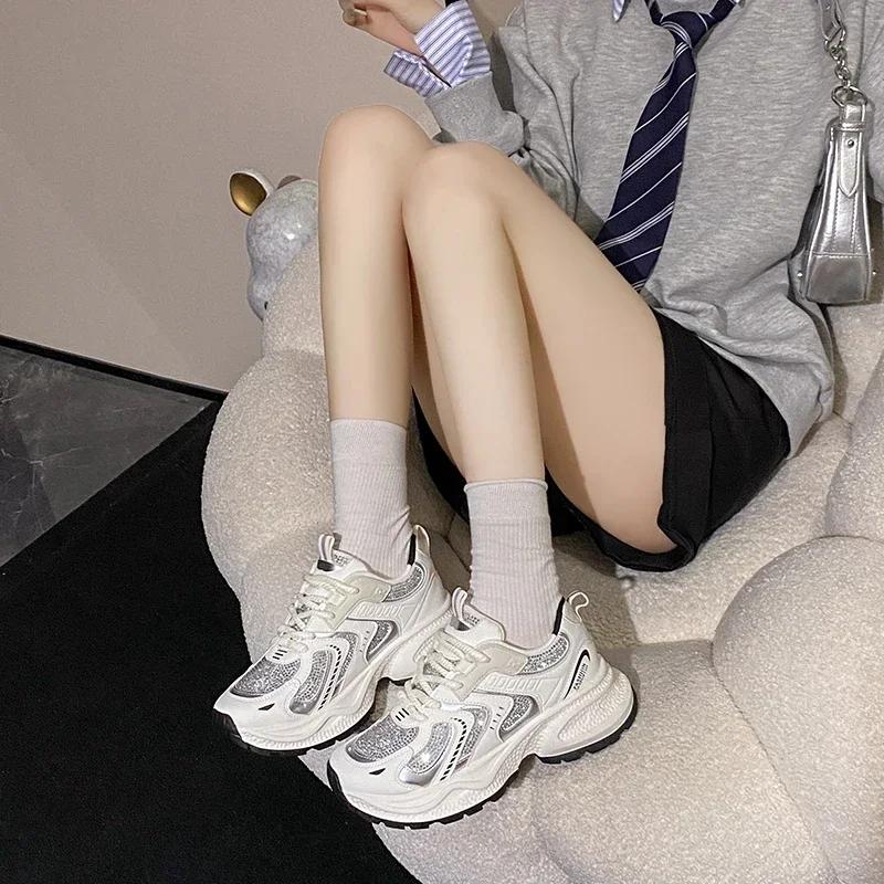Women Shoes Thick Soled Mesh Height Increasing Transparent Casual Sports Shoes Women's Sneakers