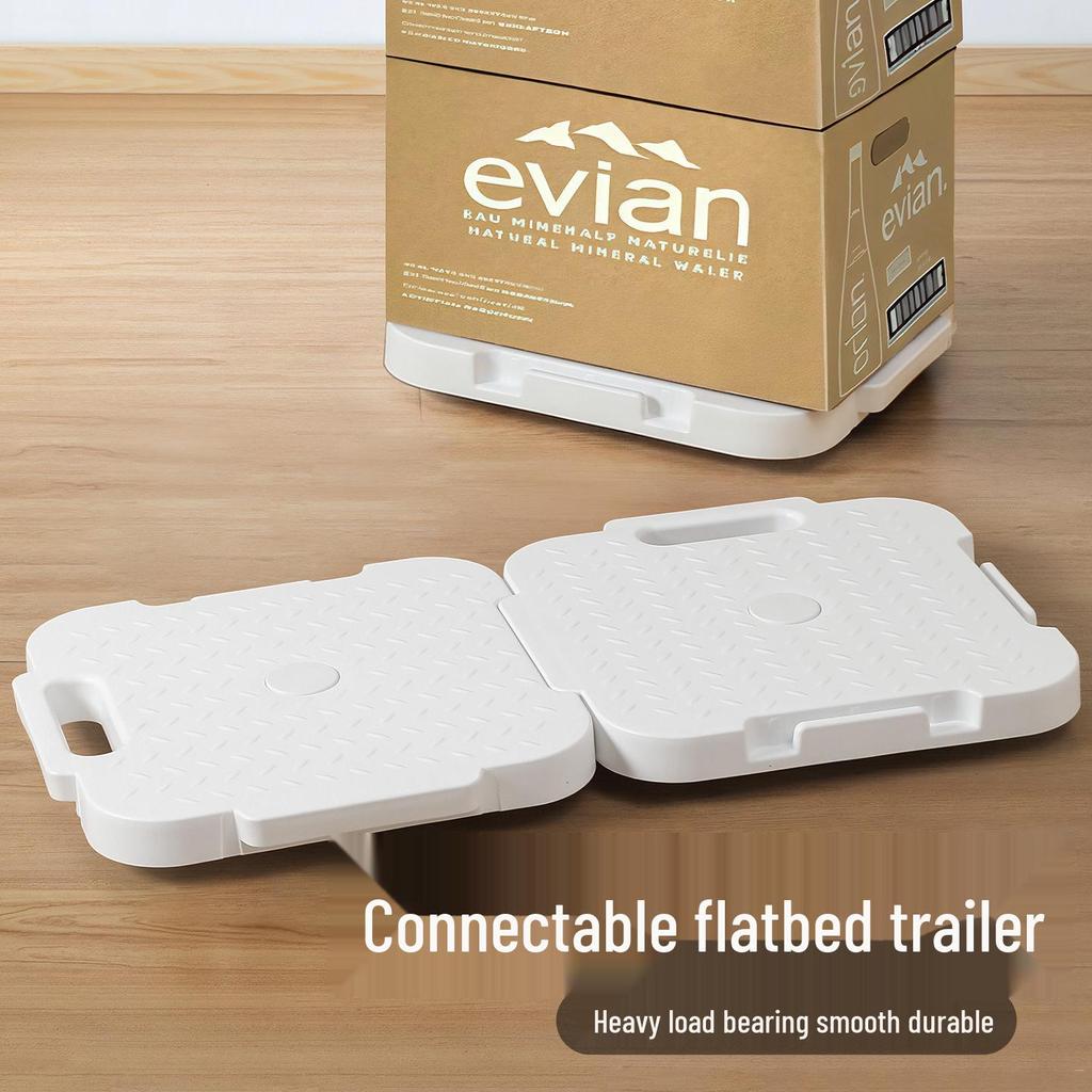 Mobile Hand-Push Flatbed Cart for Heavy Items: Versatile 4-Wheel Turtle Trailer for Household Use