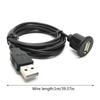 USB Male To Female Charging Cord Car Dashboard Panel Mount Data Transfer Wire for PC Laptop Flush Mount Extension Cable