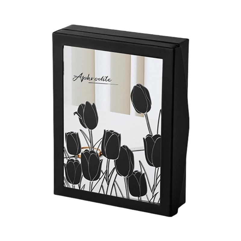 

Travel Friendly Earring Storage Book Creative Jewelry Case PU Texture Suitable for Earrings Organizing and Displaying