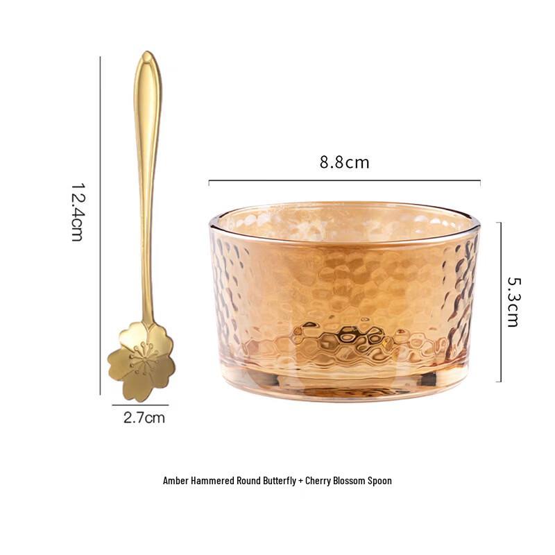 ZISIZ Amber Hammered Plastic Cup & Dessert Bowl Set (3-Pack)
