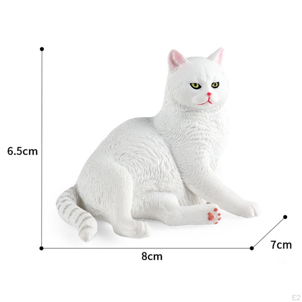 Realistic Cat Animal Figure Model, Miniature Statue, Kitten Toy Desktop Decoration