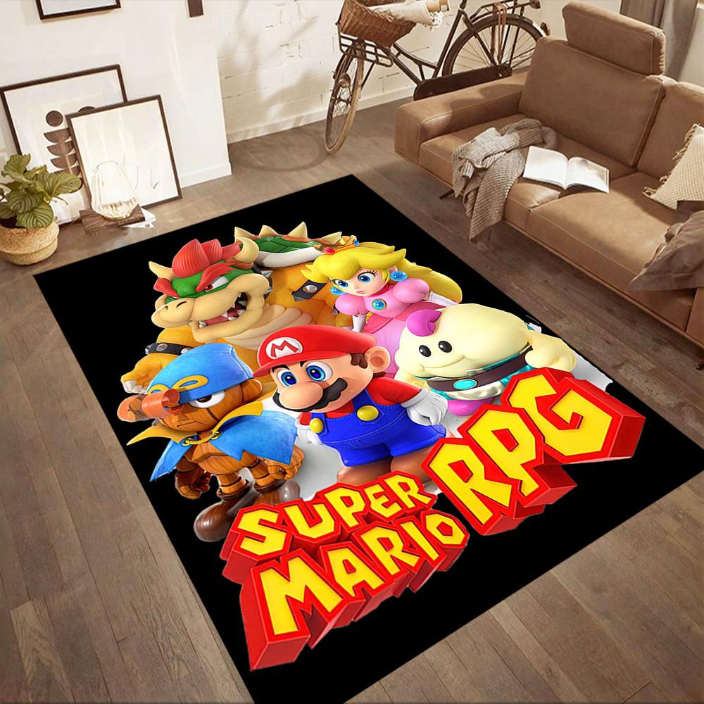 Super Mario Party Fun Square rugs are a great choice for living rooms, bedrooms, home décor, and as gifts.