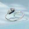 Silver Adjustable Ring, Charming Cat with a Long Tail, Silver 925