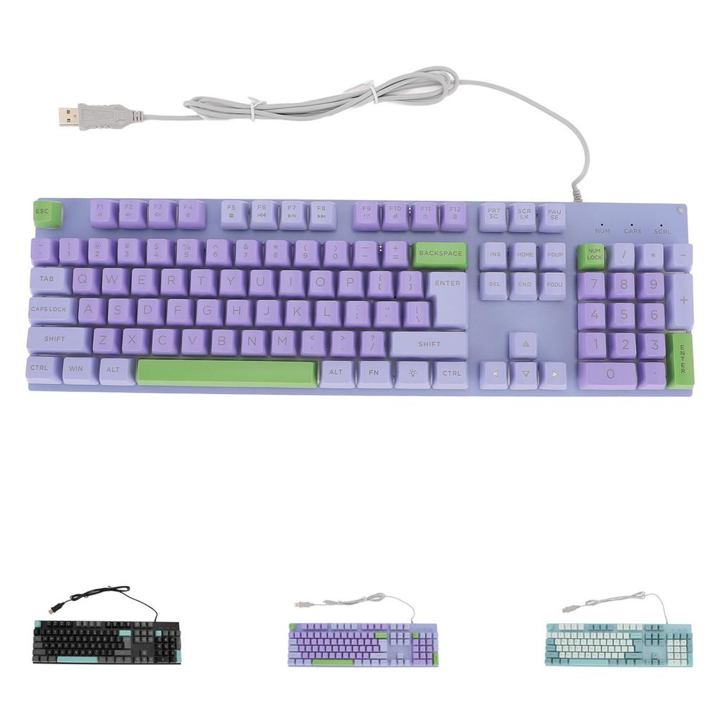 Wired Gaming Keyboard Large Print Metal Panel USB Lighted Keyboard with Backlit for Computer Laptop