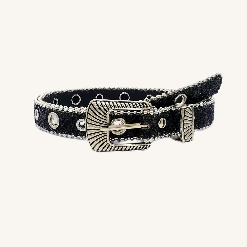 Carved Buckle Belt Women'S Thin Belt Decorative Personality Sequined Jeans Belt Design