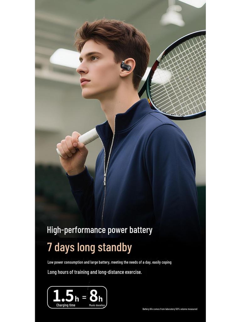 New 6.0 Air Conduction Bluetooth Headphones: Sweatproof, Waterproof, In-Ear & Over-Ear with Long Battery Life for Sports.
