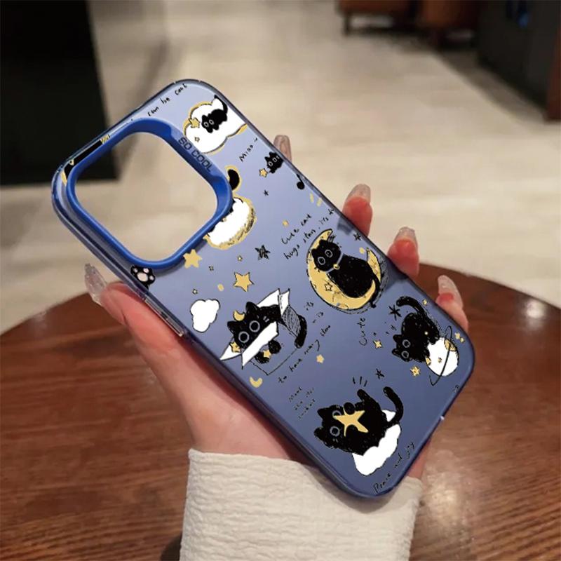 

Милый чехол с рисунком кота для iPhone 16 Samsung A55 A35 S24 FE Xiaomi Redmi Note 13 Pro 14C Huawei Honor противоударный бампер для телефона с защитой от царапин полное покрытие iPhone 14