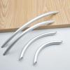 Electroplating Art Arc Shape Solid Doorknob Bedroom Furniture Drawer Handles Cabinet Door Handle