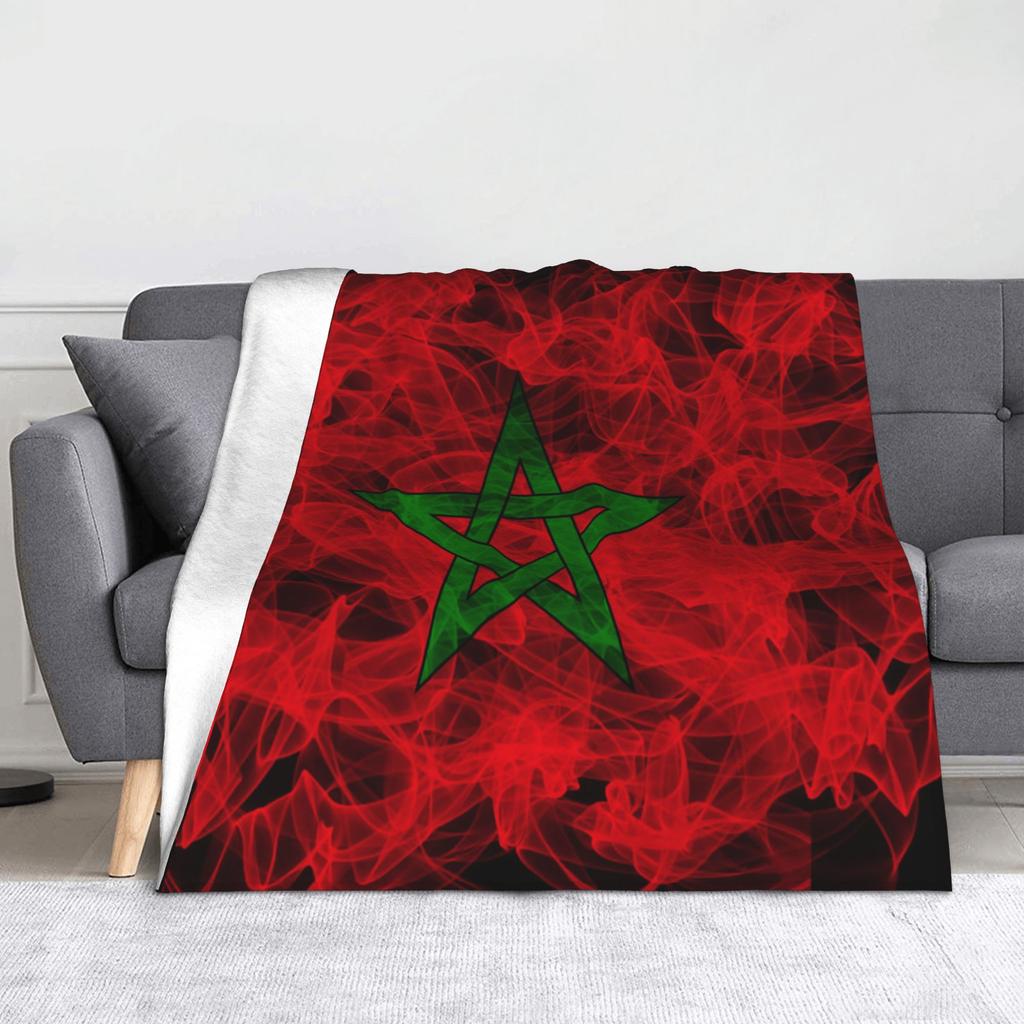 Moroccan Flag Morocco Blanket Fleece Autumn/Winter  Breathable Ultra-Soft Throw Blankets for Home Travel Quilt