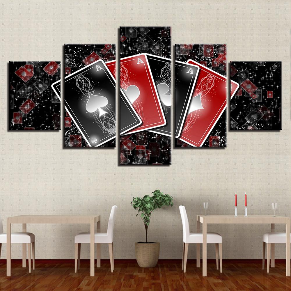 5 Pieces Wall Art Canvas Painting Card Game Poster Modular Pictures Modern Home Living Room Bedroom  Decoration 20X35 20X45 20X55CM