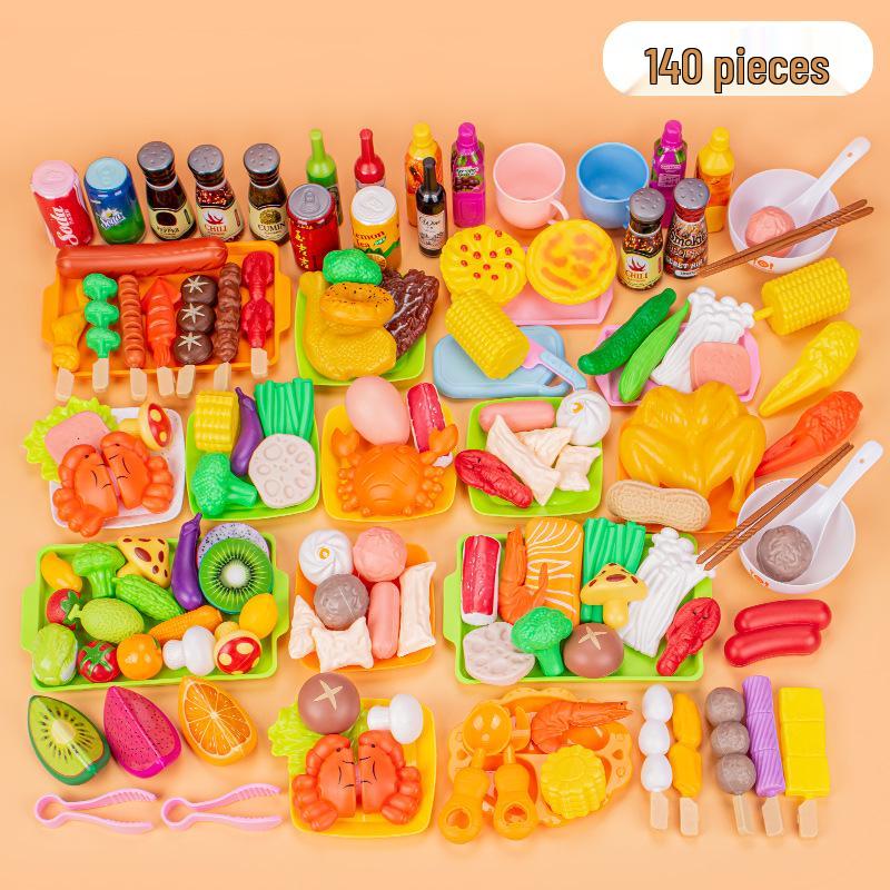 Kids' Pretend Play BBQ Set: Grilled Meat & Skewers Kitchen Toy