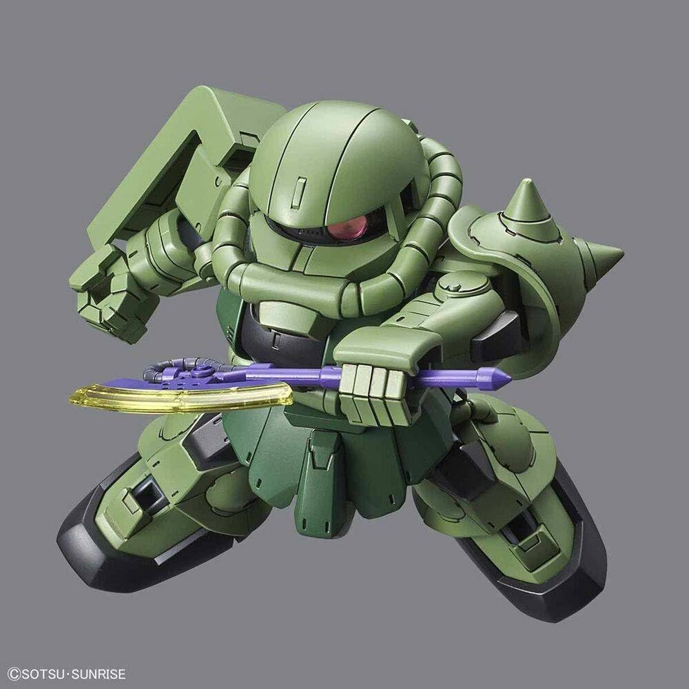 SD Gundam Cross Silhouette Zaku II plastic model color-coded