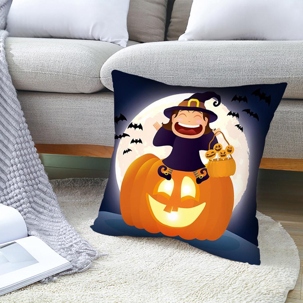 Buy Halloween Pillowcase Pumpkin Print Pillowcase Peach Leather