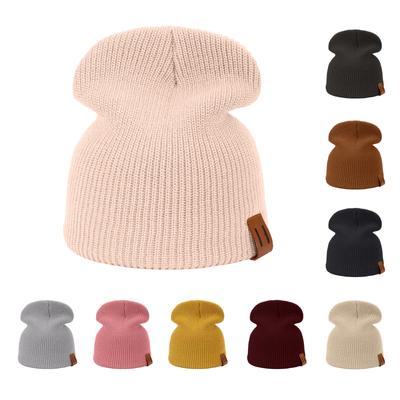 Winter Men Women Kids Fleece Lined Knitted Hats, Soft Thermal Stocking Caps For Cold Weather Outdoor
