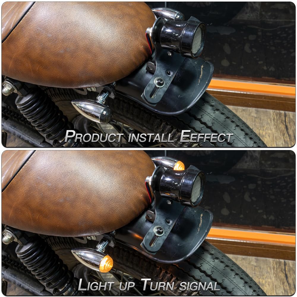 Beatus Bullet Mini Turn Signal, Screw Diameter 0.4 Inch (10 Mm), Motorcycle, Universal Custom