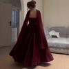 2026 Spring and Autumn New European, American and Amazon Cross-border Foreign Trade Women's Clothing Tube Top Neck Shawl Swinging Elegant Dress