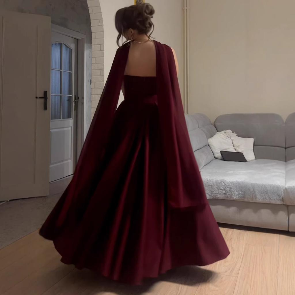 2026 Spring and Autumn New European, American and Amazon Cross-border Foreign Trade Women's Clothing Tube Top Neck Shawl Swinging Elegant Dress