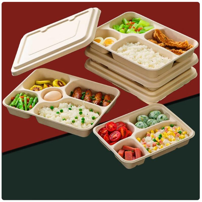 Disposable Thickened Pulp Lunch Box Set