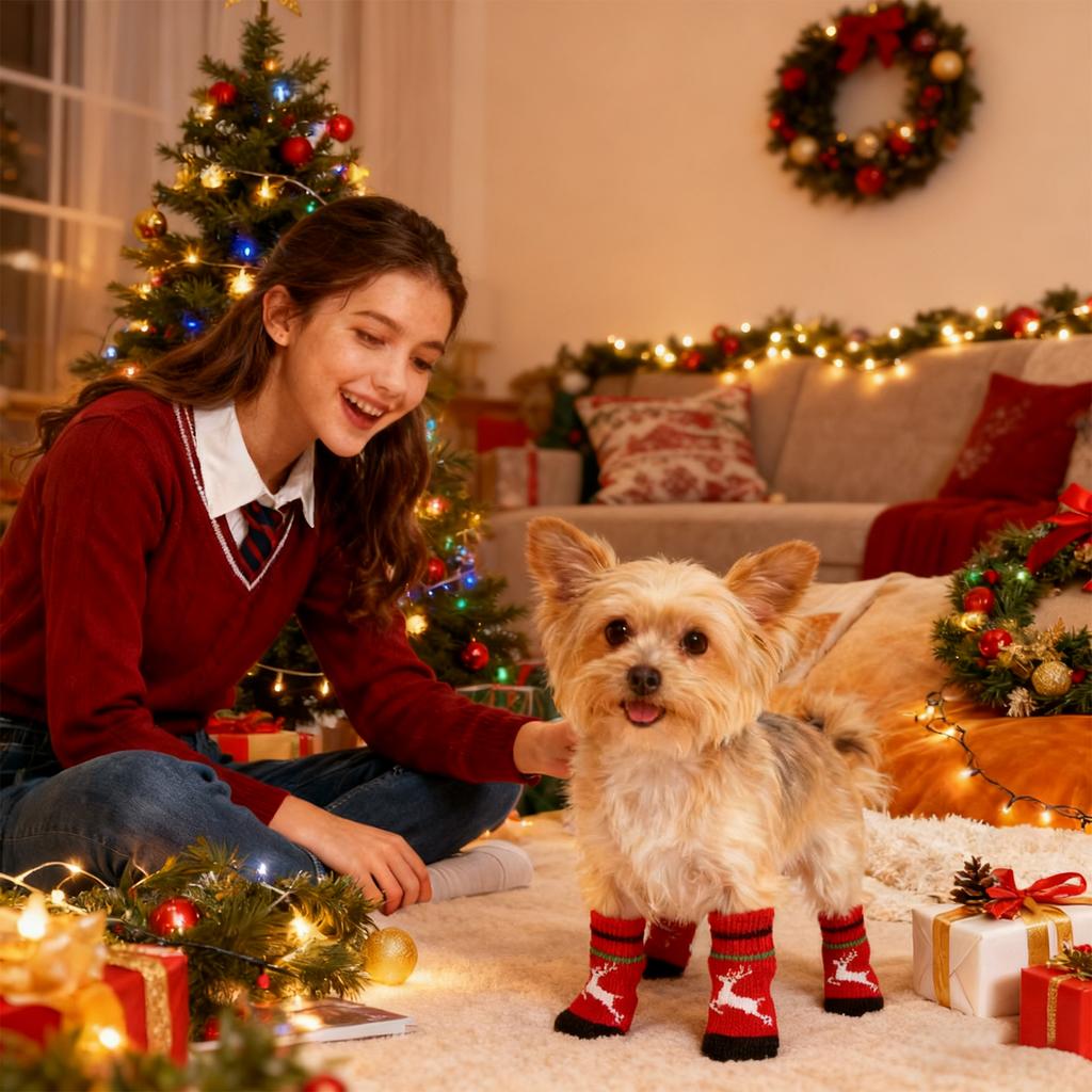 Noel Çorapları, Noel Baba, Kardan Adam, Kapaklar, Ayıcık, Çizik, Kir, Küçük Köpek Evcil Hayvan Noel Evcil Hayvan Çorapları