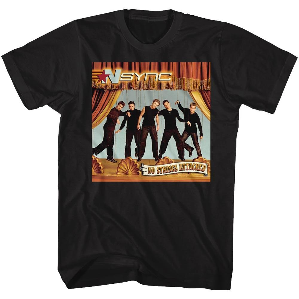 NSYNC Mens T-Shirt New No Strings Attached 100% Black Cotton in Sizes SM5XL Unisex T-Shirt XL