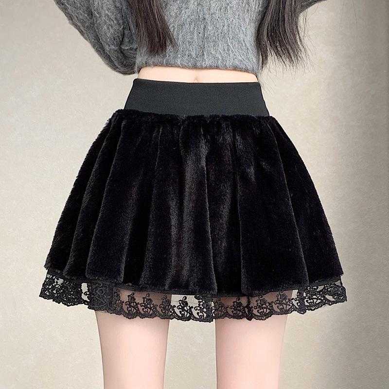 Women s Spicy White Knit Ruffled Midi Skirt - High-Waisted, Cozy, Petite Fit for Autumn/Winter XL чёрный