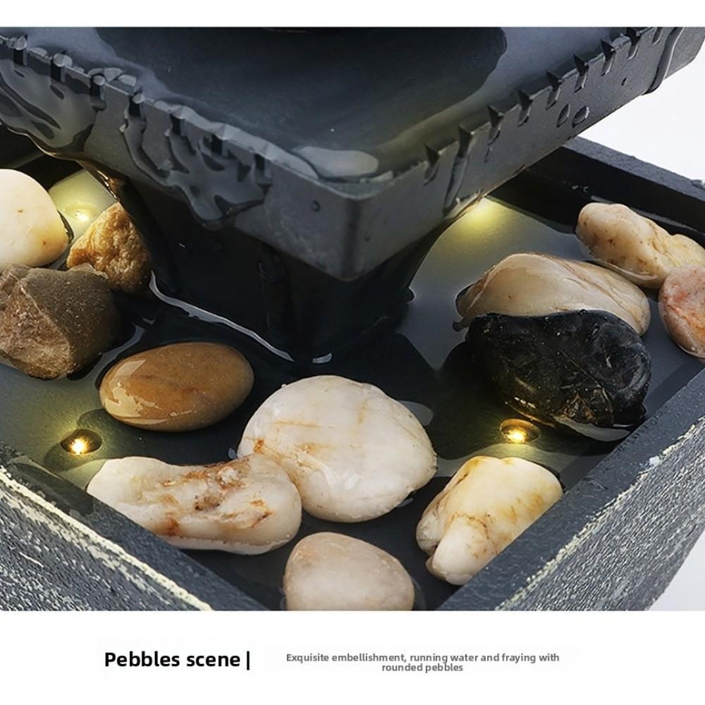ABS Water Fountain Battery/Plugged in Flowing Water Ornaments Creative Waterfall Decoration  Gift