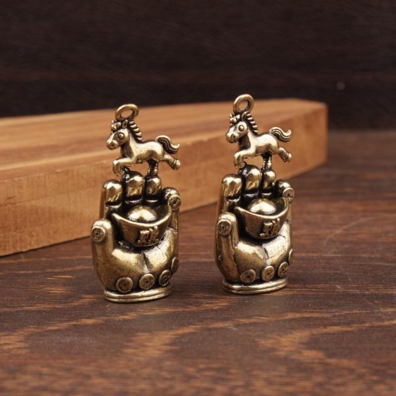 

1Pc Chinese Zodiac Horse Statue Bronze Horse Desktop Decoration Tea Table Sculpture Metal Craft мідний