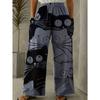 Plus Size Fashion Women  Casual Loose Christmas Printing Long Wide Leg Yoga Pants Pocket Lounge Pants Pajama Pants