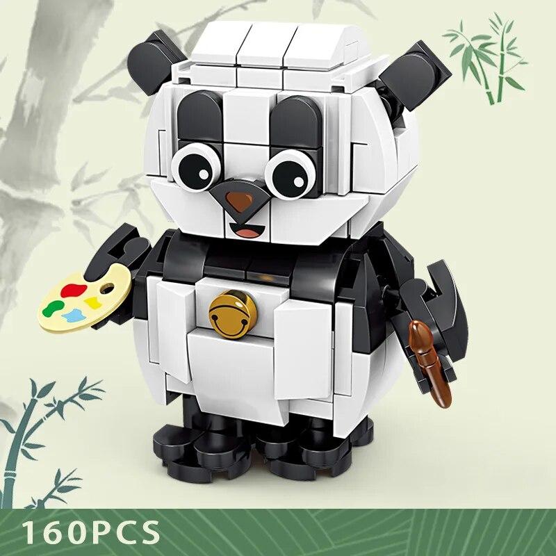 Creative Chinese Panda Building Blocks For Children Educational Animal cognition Construction Toys For Kids Birthday Gift DIY