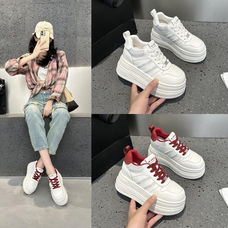 2573 inner height increase white shoes women's new versatile skirt small thick baseplate shoes women
