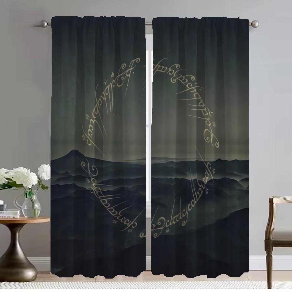 

Кухонные шторы для камеры, занавески для детской комнаты, тюль для спальни, занавески для гостиной, украшения на Хэллоуин, оттенки для дома W50xH70cmx2pcs-CL