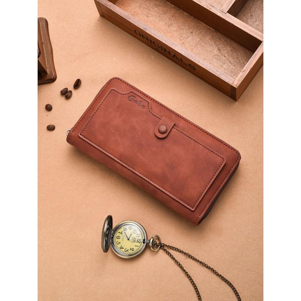 

Men Wallets Long Wallet, Leather Card Holder, Coin Purse, Business Style 19.5 * 10.5 * 4CM дубильна кора