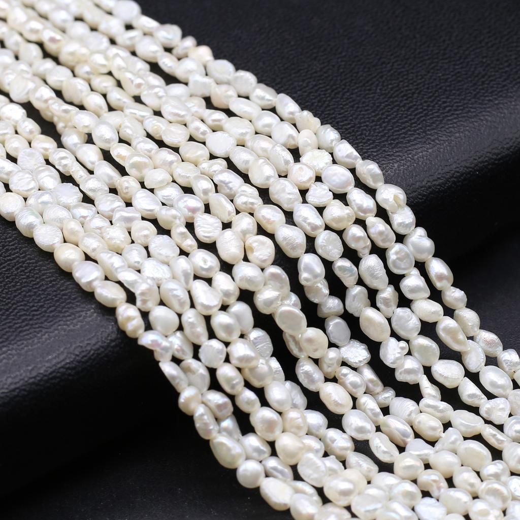 1String, Luxury Natural Freshwater Pearls, 2-3mm, White Irregular Pearl Beads for Jewelry Making DIY Crafts, Wedding Gift for Women, 36cm