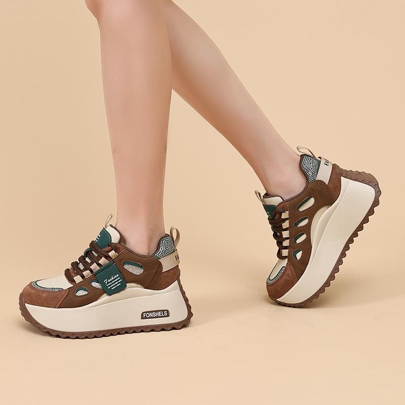Women's 8cm Height Increase Forrest Gump Shoes Autumn and Winter Thick-soled Casual All-match Sports All-match Daddy Shoes