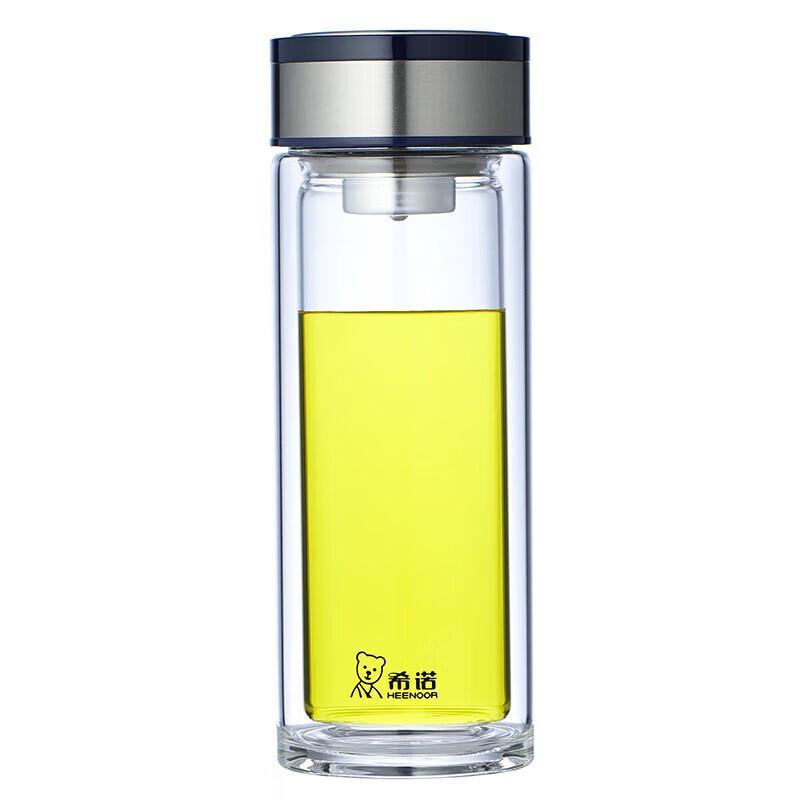 Heenoor Portable Double-Wall Glass Tea Infuser Bottle