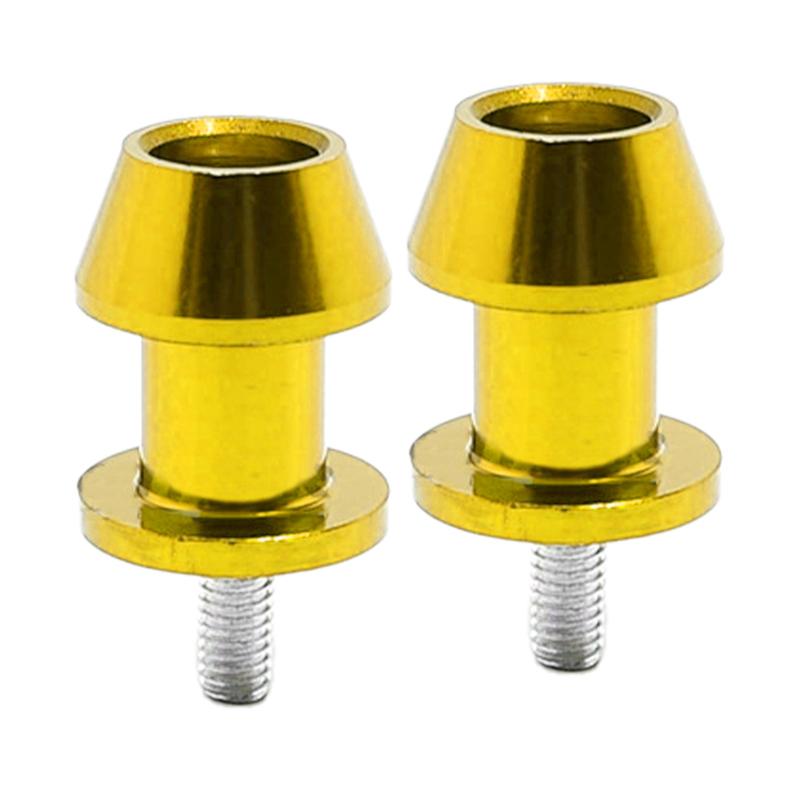 2pcs Gold Aluminum Alloy M8 Motorcycle Racing Adapter Holder Swingarm Coil Slider Mount Stand Screw