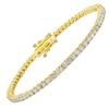 KRKC&CO Moissanite Tennis Bracelet: 2mm, 2.4 Carat Total Weight, D Color, VVS1 Lab-Grown Diamonds, S925 Sterling Silver with Yellow Gold Plated, Hypoa