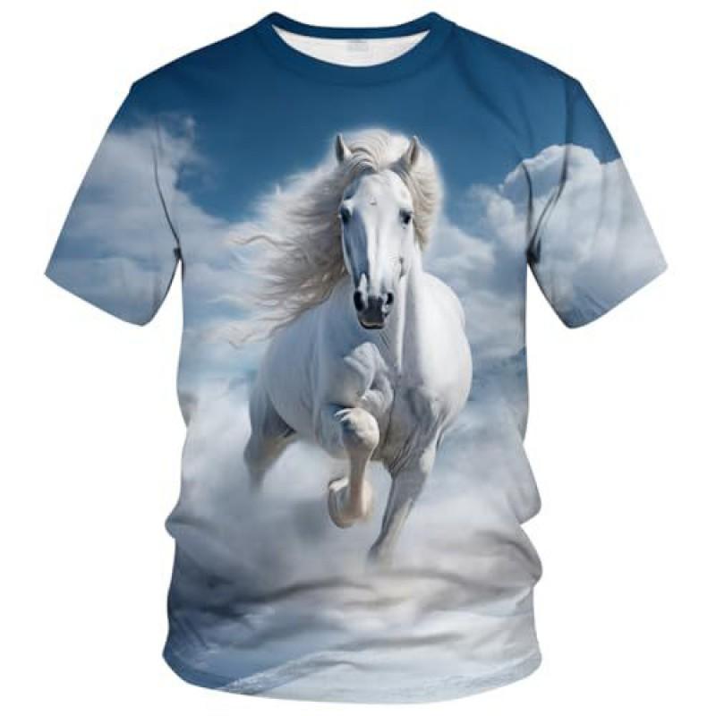 Mens 3D Printed Graphic Tee Streetwear Casual Short Sleeve Crew Neck T-Shirt Youth Fashion