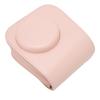 Protective Camera Case PU Leather Pure Color Camera Carrying Bag with Adjustable Strap for Camping Travel Pink