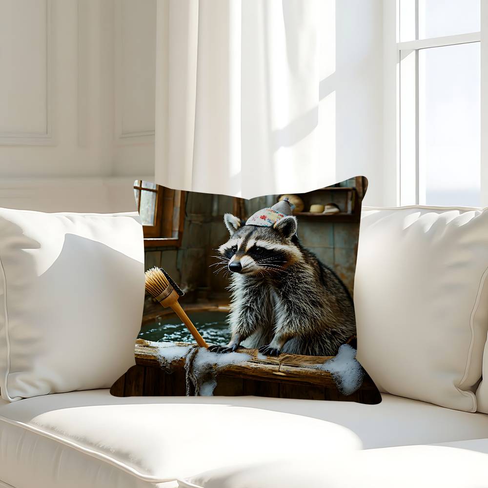 Funny Animals Bathroom Pillow Case Removable Washable Cushion Cover – All-Season Soft Linen