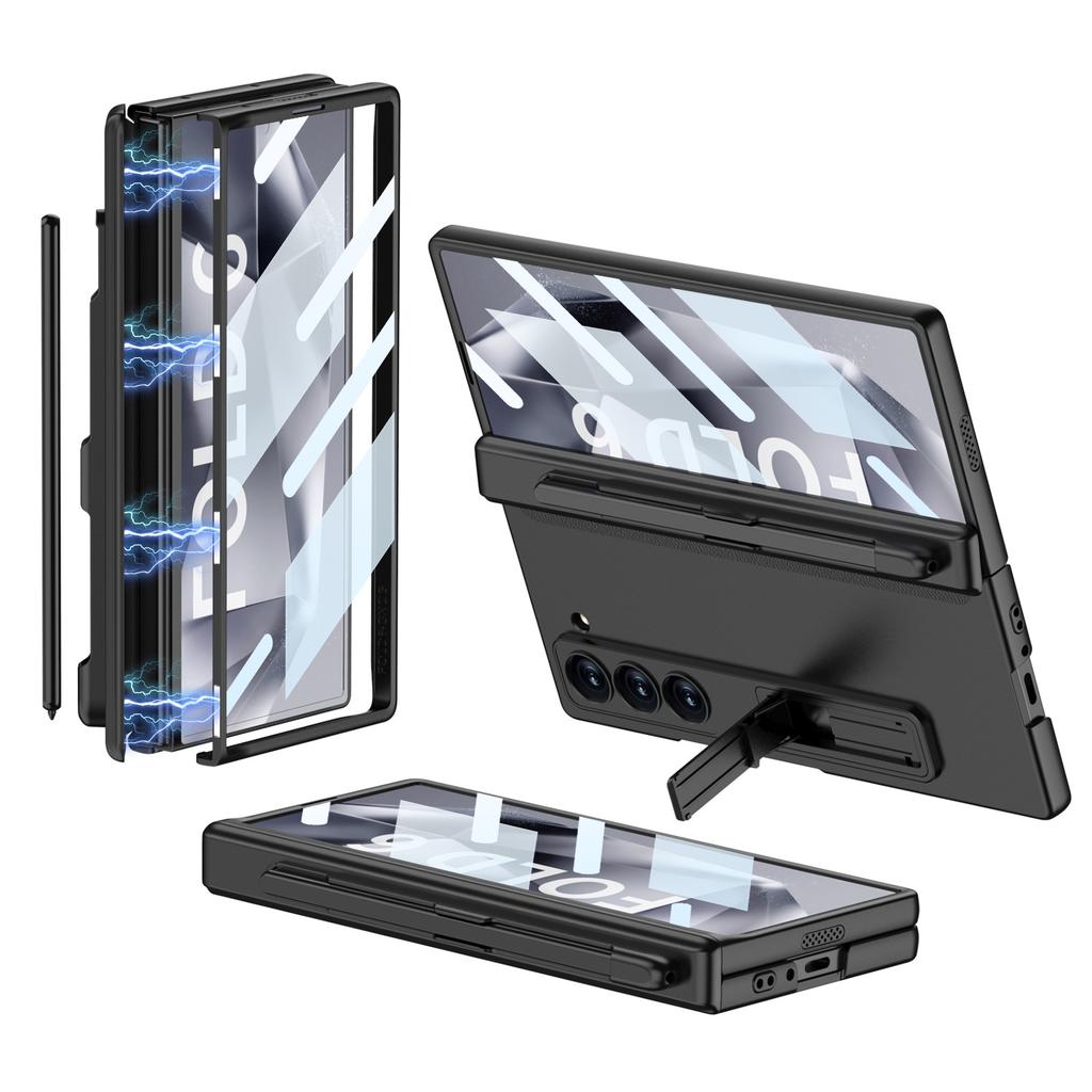 Samsung Z FOLD6 Pen Slot Phone Case FOLD6 Hinge Hard Shell Anti Peeping Glass Film Protective Case FOLD6