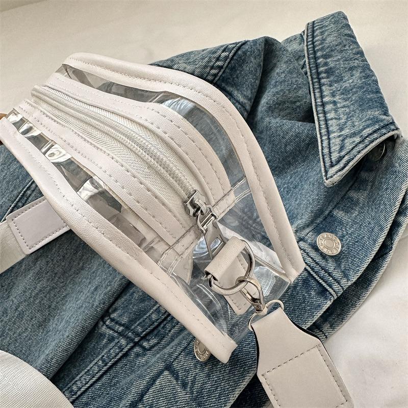 New broadband bag women's crossbody bag fashionable and casual small fresh shoulder envelope bag transparent jelly bag