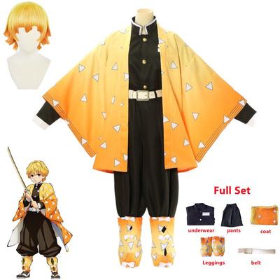 Anime Demon Slayer Kimetsu no Yaiba Agatsuma Zenitsu Cosplay Kostým Ženy Kimono Jednotné oblečení na Halloween Vánoční večírek